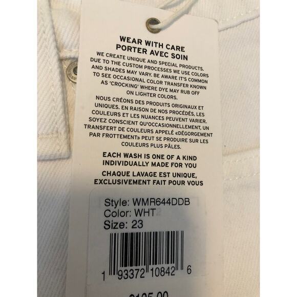 Hudson Gemma Shorts High Waist Cut Off Raw Hem Jean Denim White NWT Size 23 - Picture 7 of 9